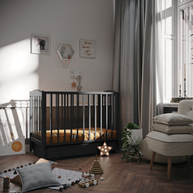 Кроватка Кубаночка-2 маятник универсальный с ящиком, венге БИ 38 Кроватка Кубаночка-2 маятник универсальный с ящиком, венге БИ 38