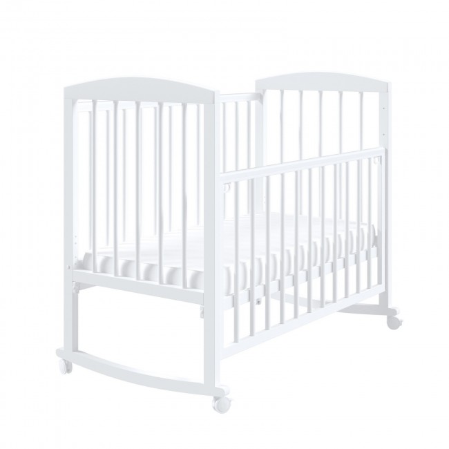 Кроватка LILU-2 колесо-качалка белый Кроватка LILU-2 колесо-качалка белый