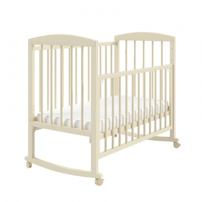 Кроватка LILU-2 колесо-качалка слоновая кость Кроватка LILU-2 колесо-качалка слоновая кость